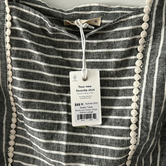Marine Layer Stella Stripe Grey White Tank Size Extra Large NWT - Picture 4 of 4